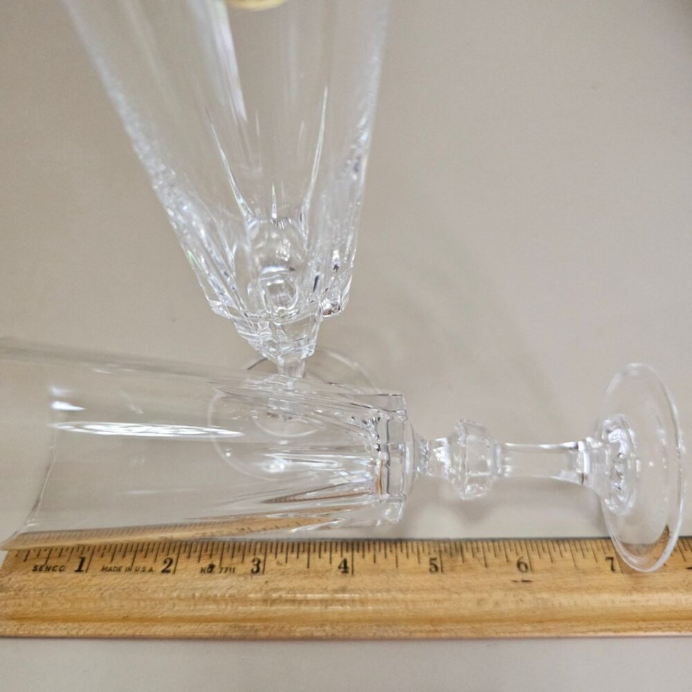 2 Princess House Esprit Crystal  Champagne Flutes 7" Glasses elegant cut glass - Picture 5 of 6